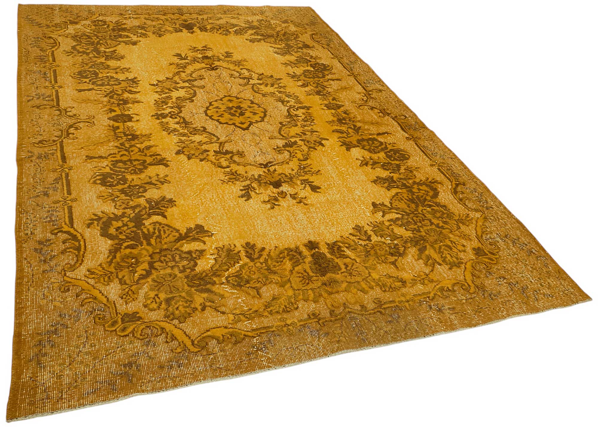 7x10 Vintage Hand-Carved Turkish Rug - 46962