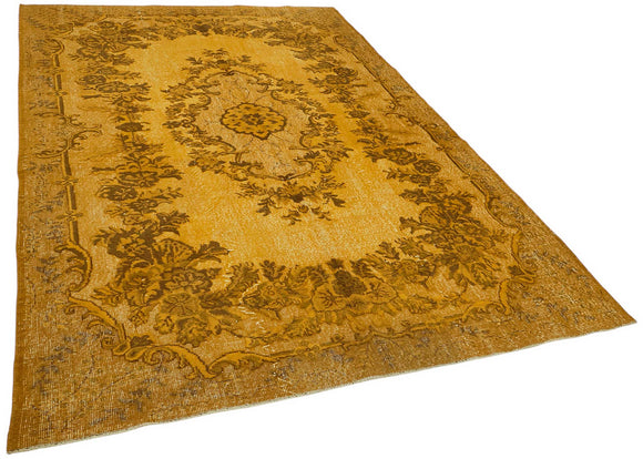 7x10 Vintage Hand-Carved Turkish Rug - 46962