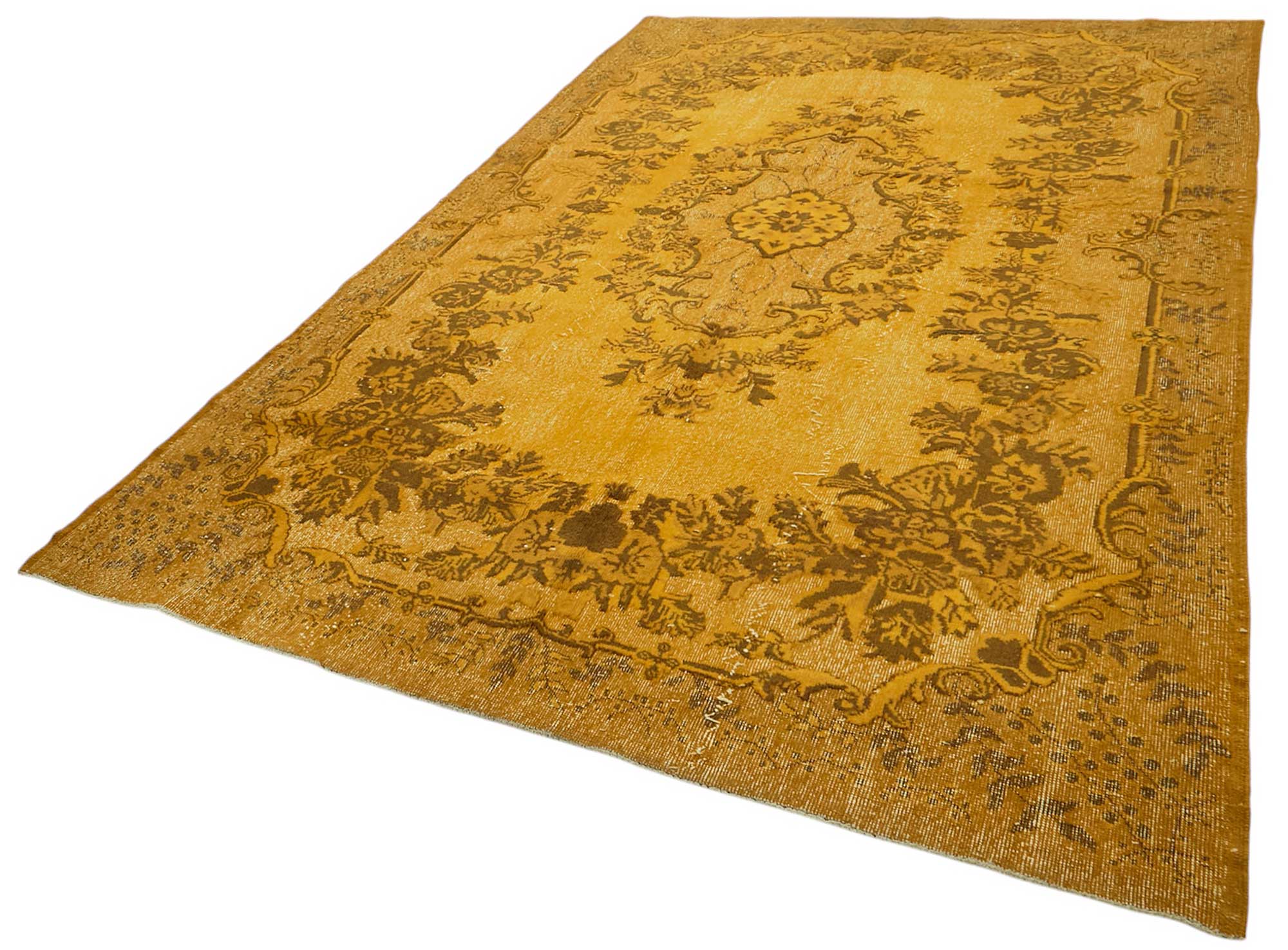 7x10 Vintage Hand-Carved Turkish Rug - 46962