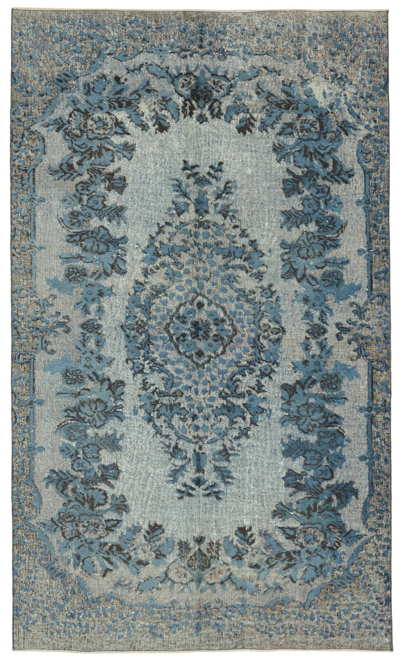 6x10 Vintage Hand-Carved Turkish Rug - 46963