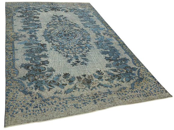 6x10 Vintage Hand-Carved Turkish Rug - 46963