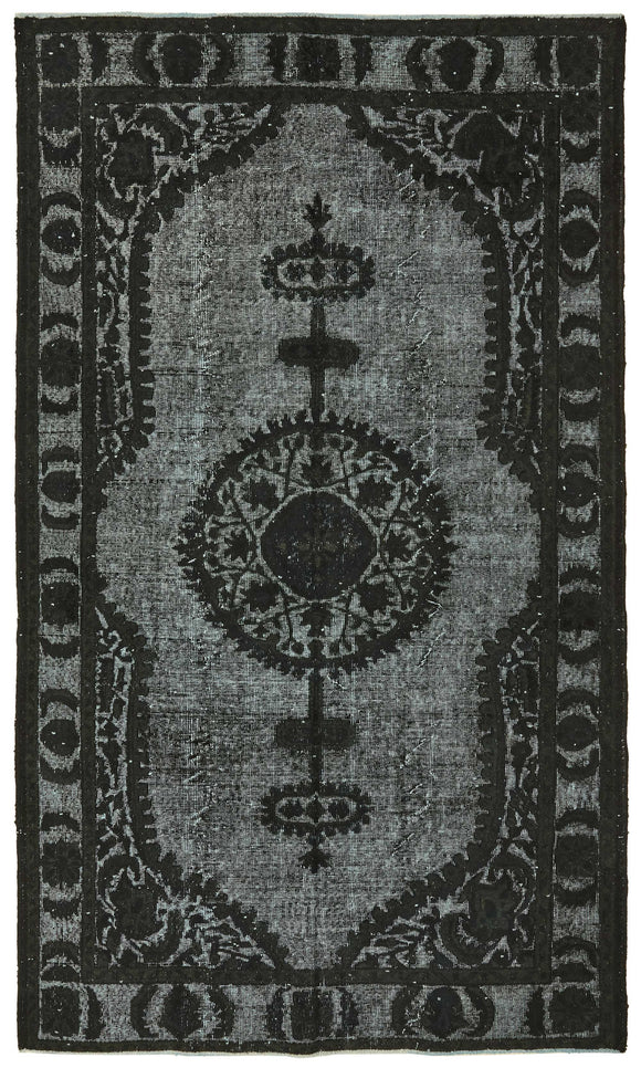 6x10 Vintage Hand-Carved Turkish Rug - 46964