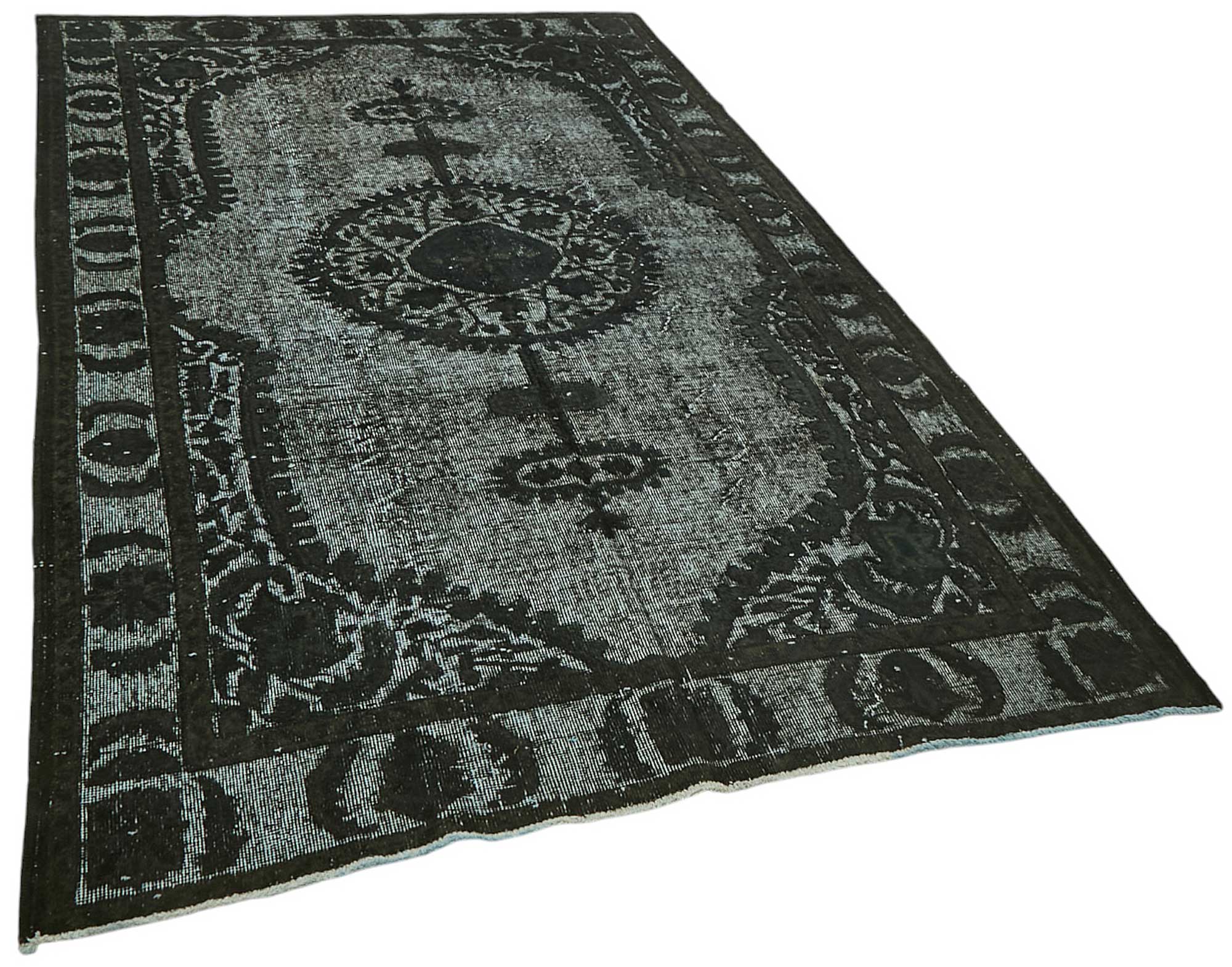 6x10 Vintage Hand-Carved Turkish Rug - 46964