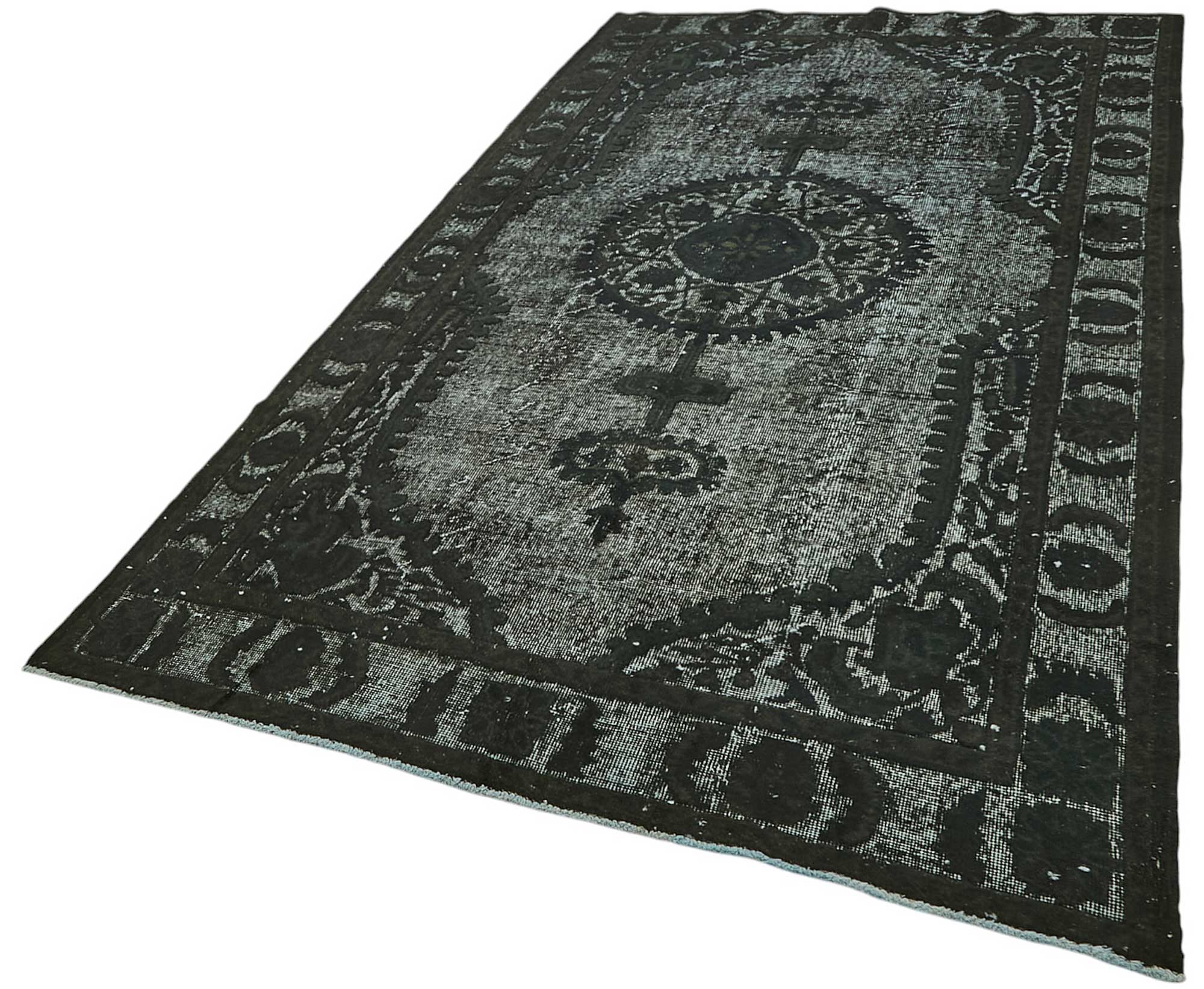6x10 Vintage Hand-Carved Turkish Rug - 46964