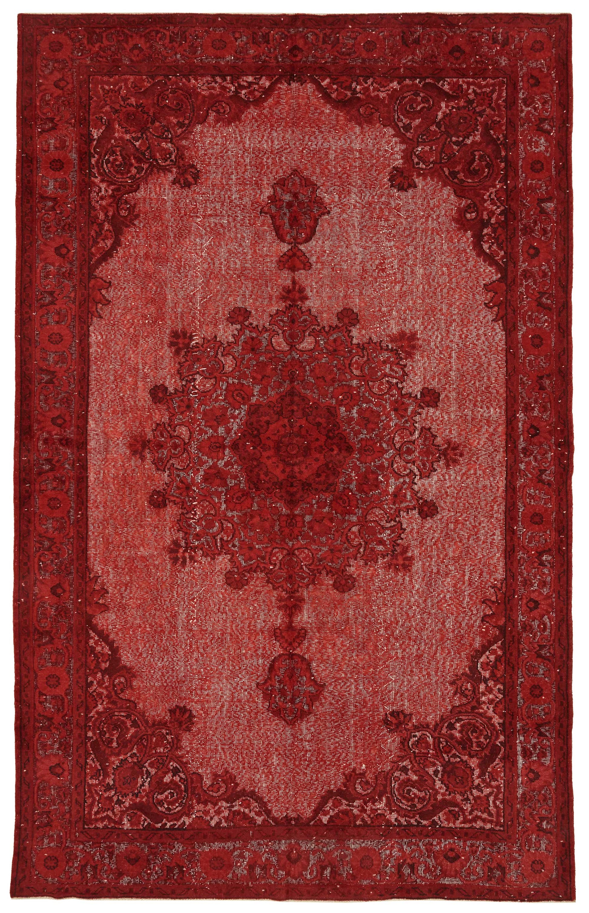 7x11 Vintage Hand-Carved Turkish Rug - 46967