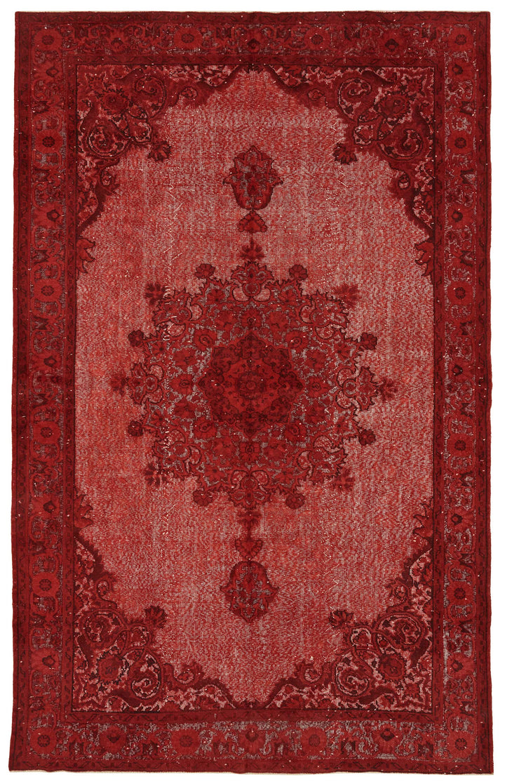 7x11 Vintage Hand-Carved Turkish Rug - 46967