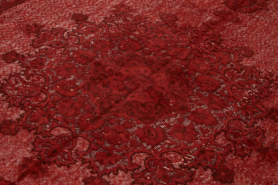 7x11 Vintage Hand-Carved Turkish Rug - 46967