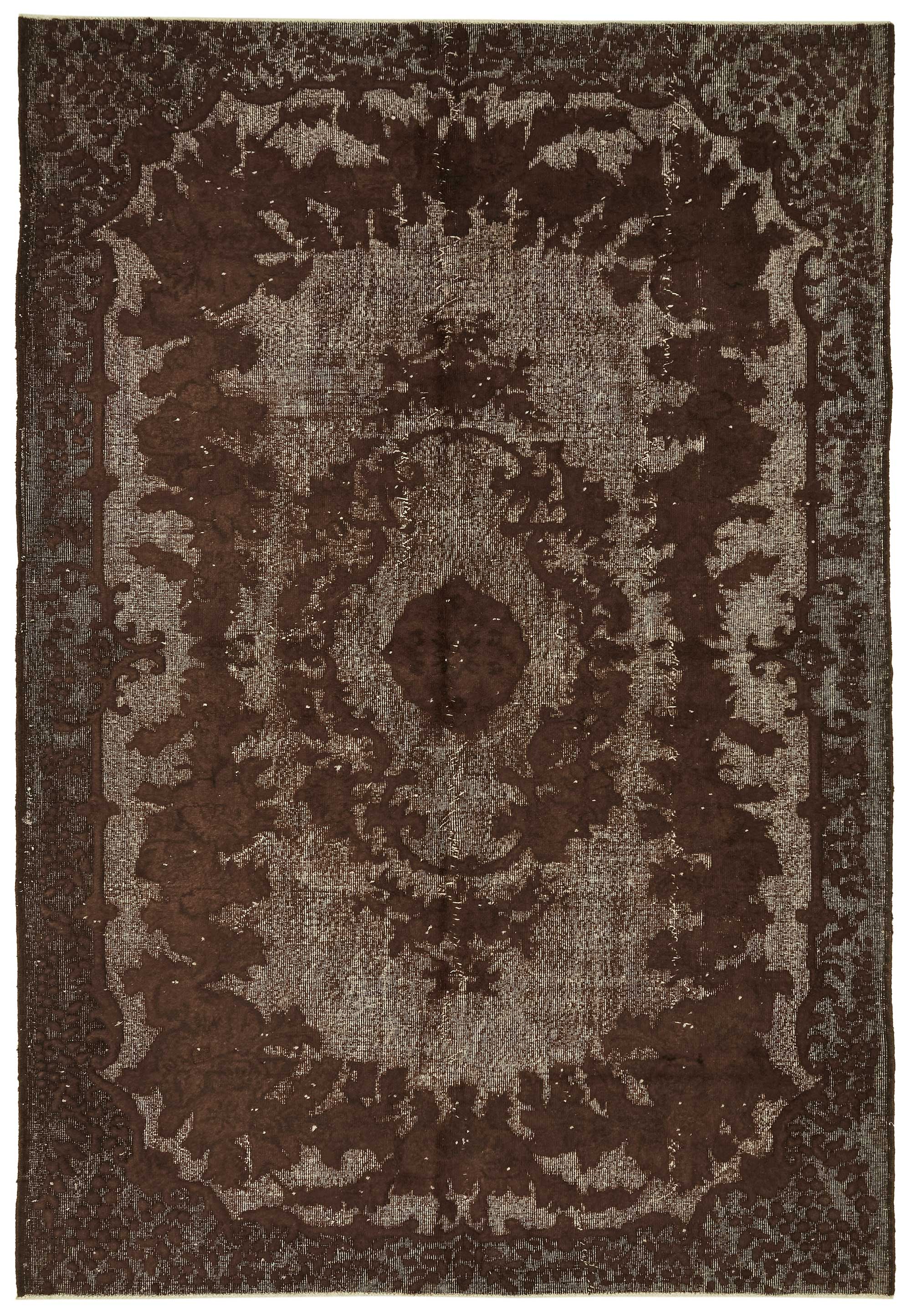 7x10 Vintage Hand-Carved Turkish Rug - 46969