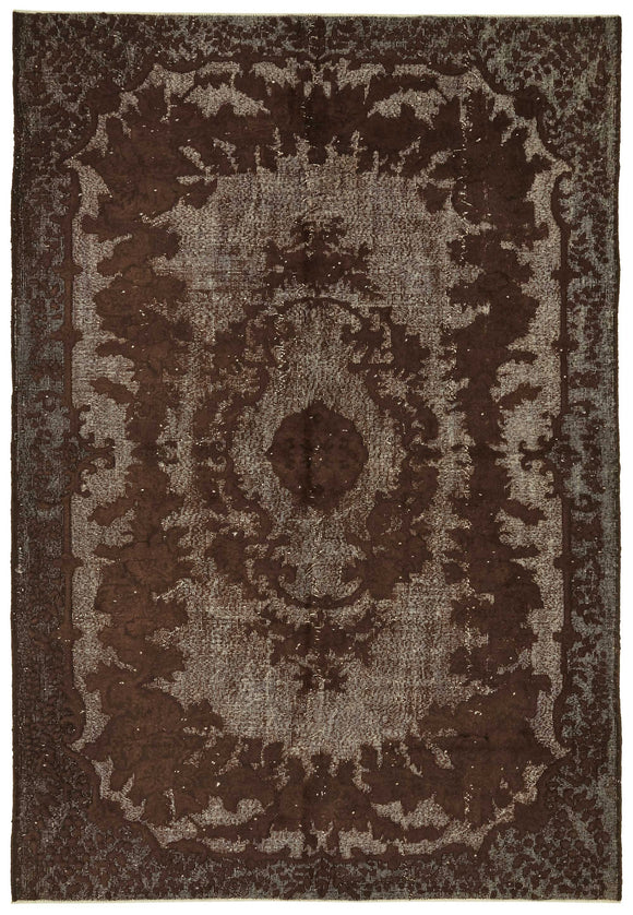 7x10 Vintage Hand-Carved Turkish Rug - 46969