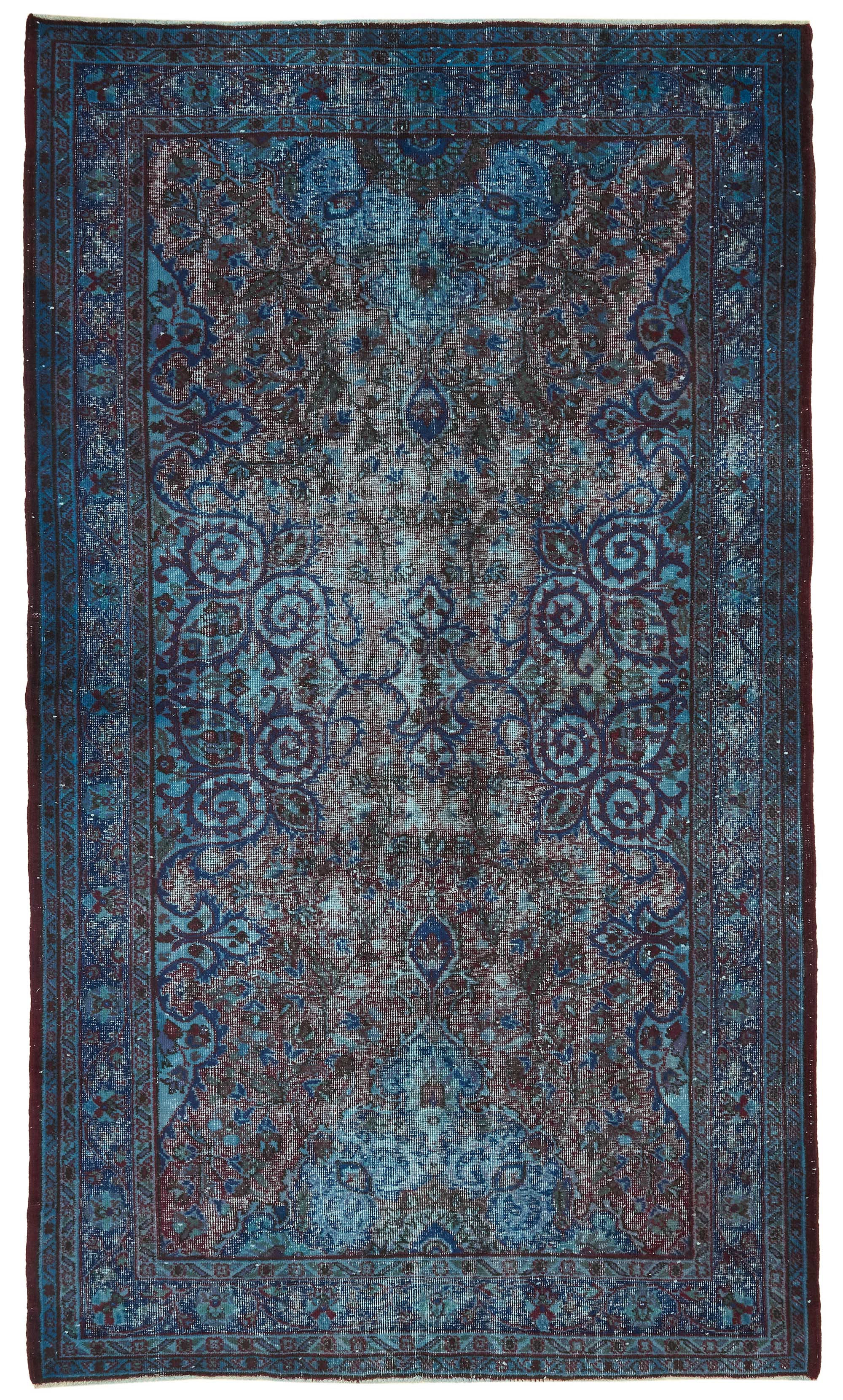 5x9 Vintage Hand-Carved Turkish Rug - 46971