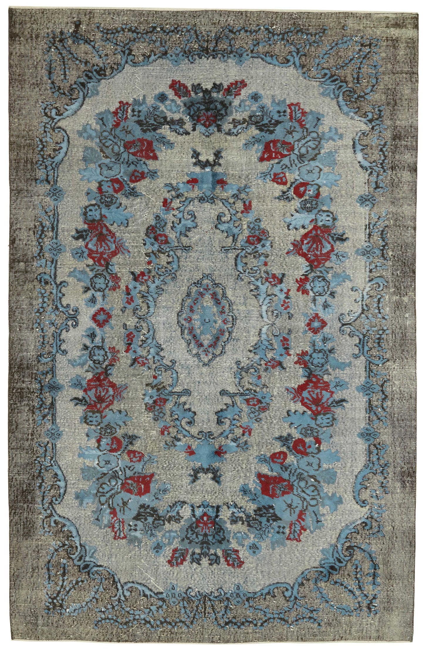 6x10 Vintage Hand-Carved Turkish Rug - 46977