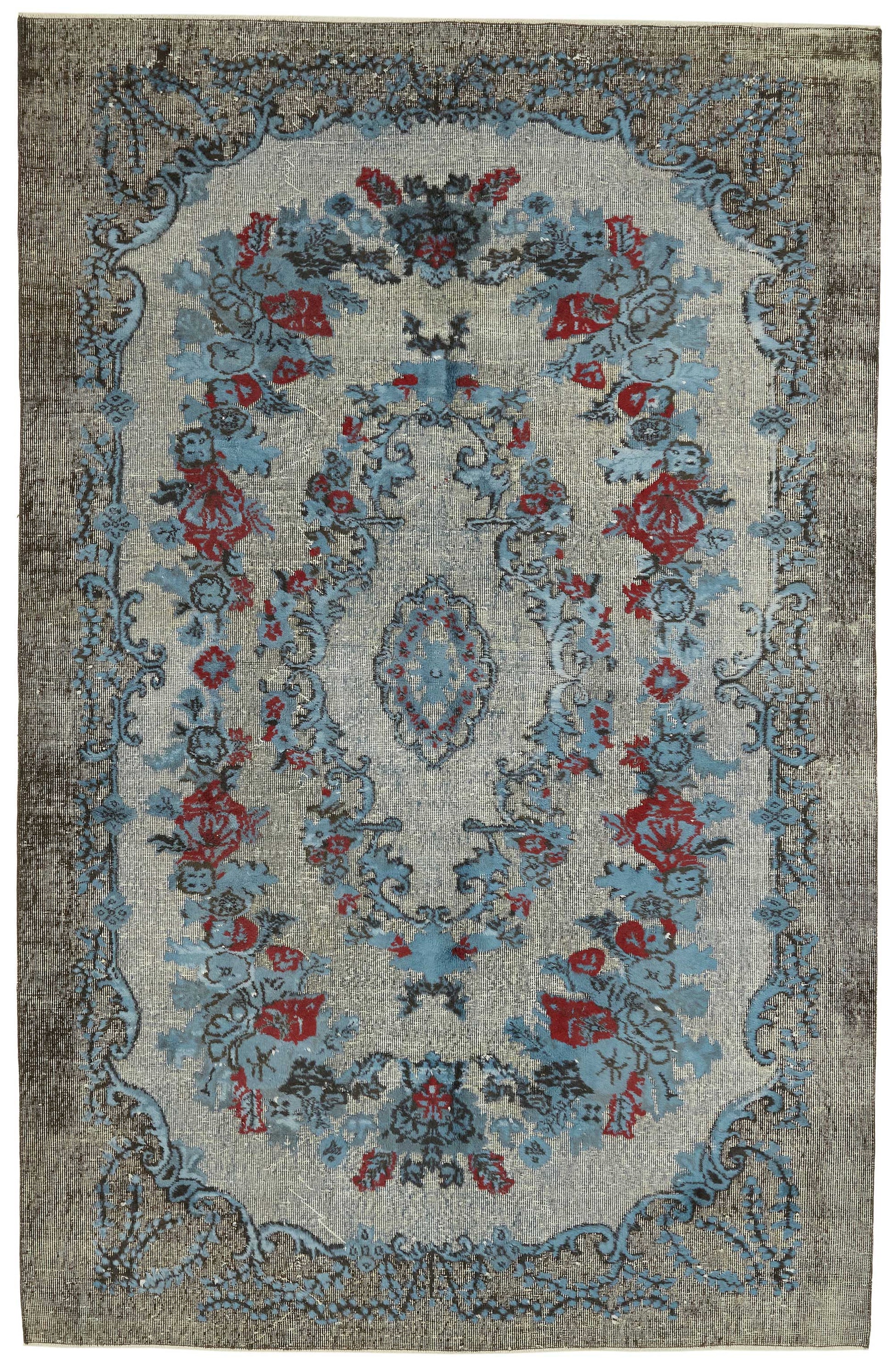 6x10 Vintage Hand-Carved Turkish Rug - 46977