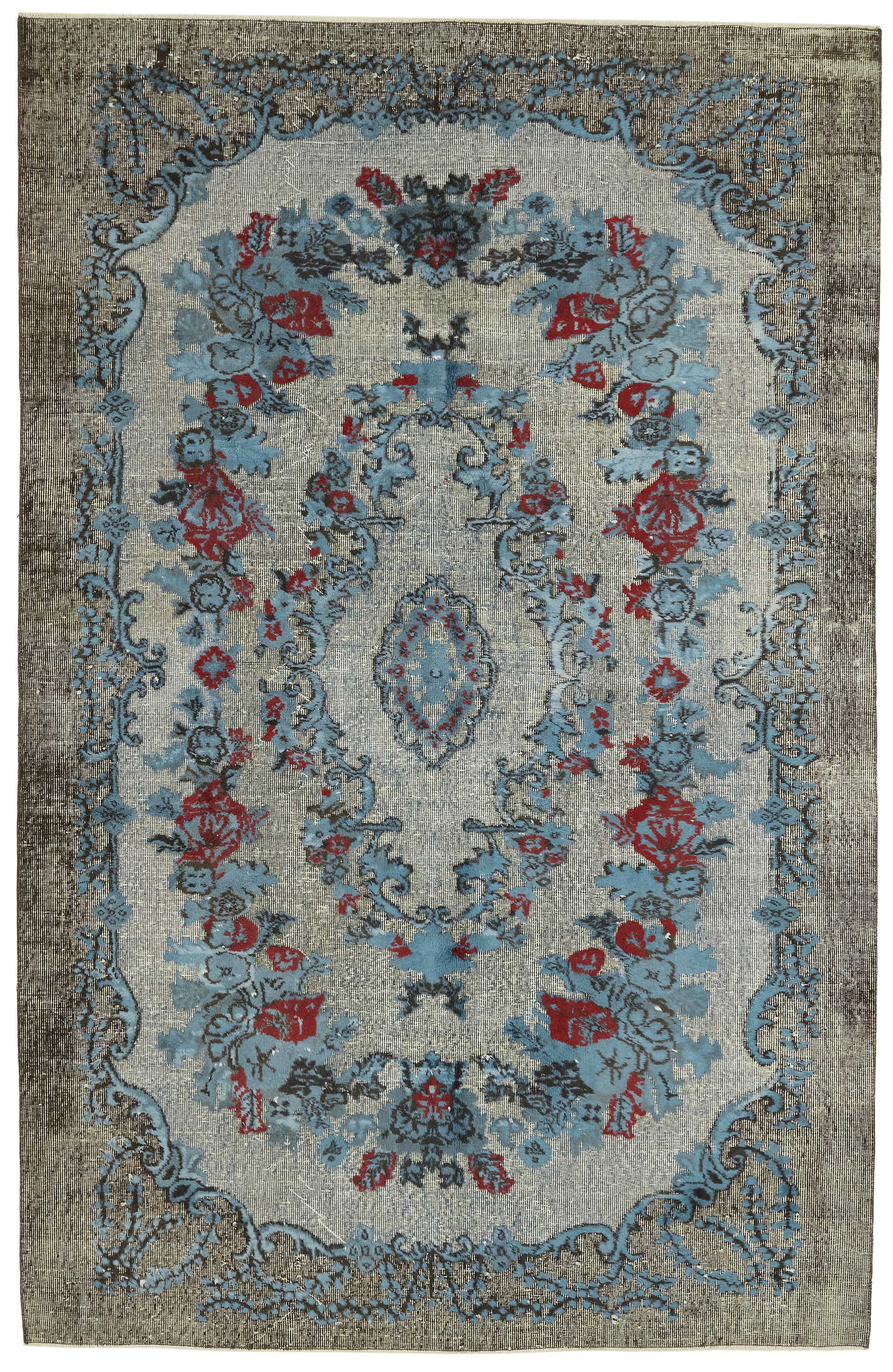 6x10 Vintage Hand-Carved Turkish Rug - 46977
