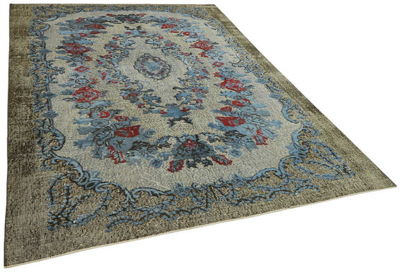 6x10 Vintage Hand-Carved Turkish Rug - 46977