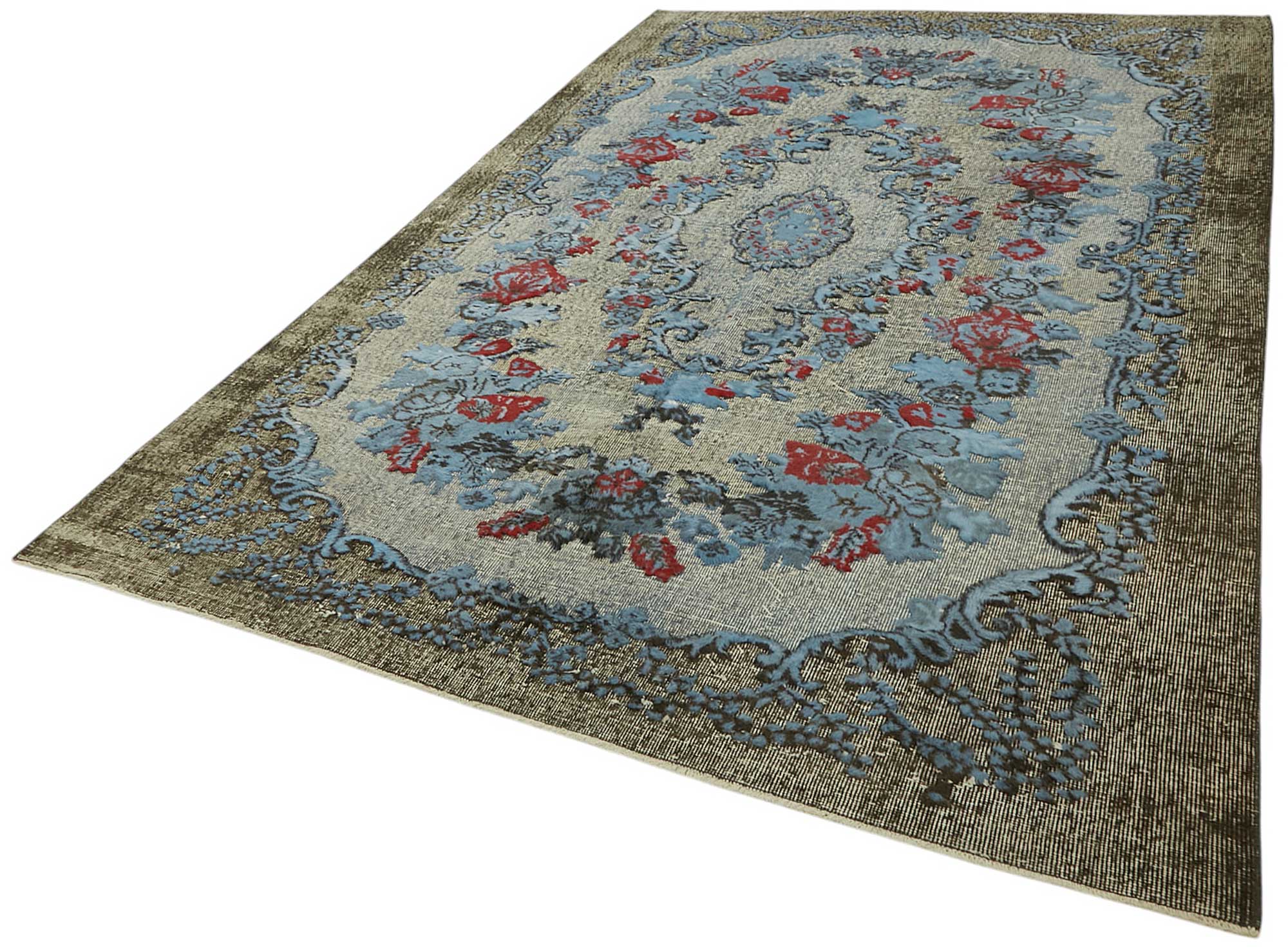 6x10 Vintage Hand-Carved Turkish Rug - 46977