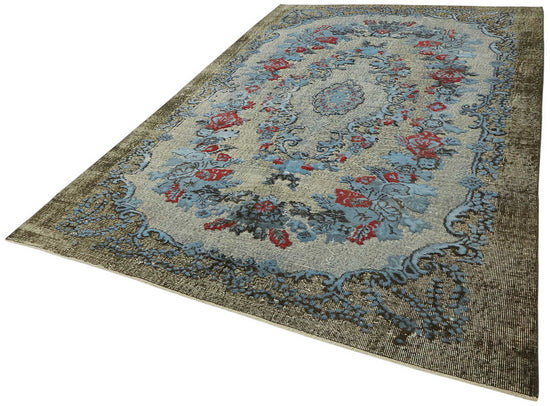6x10 Vintage Hand-Carved Turkish Rug - 46977