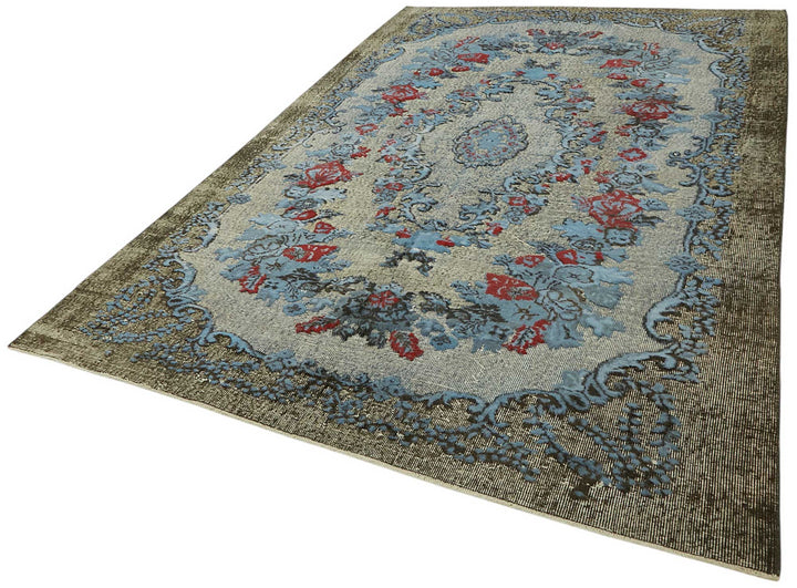 6x10 Vintage Hand-Carved Turkish Rug - 46977