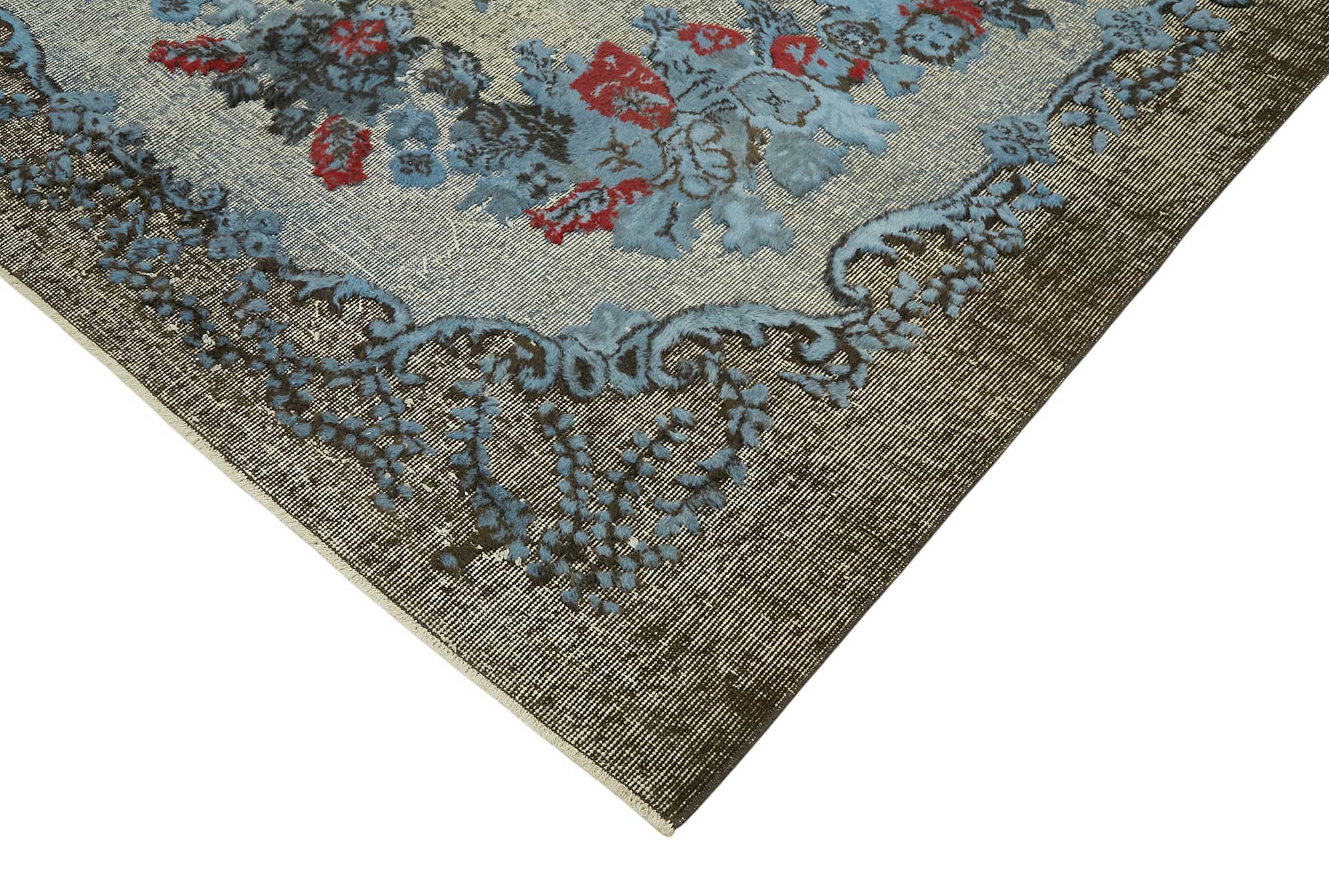 6x10 Vintage Hand-Carved Turkish Rug - 46977