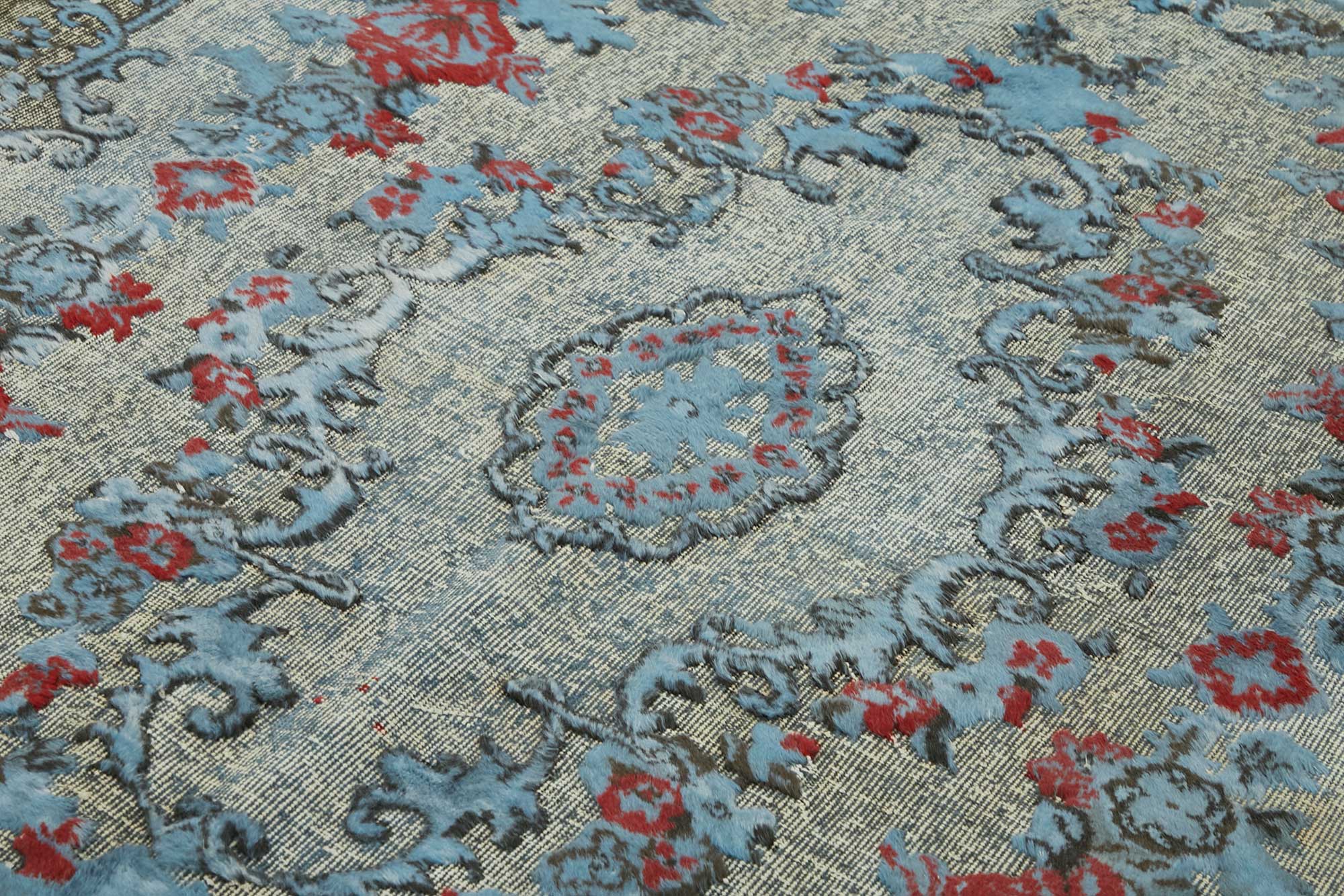 6x10 Vintage Hand-Carved Turkish Rug - 46977