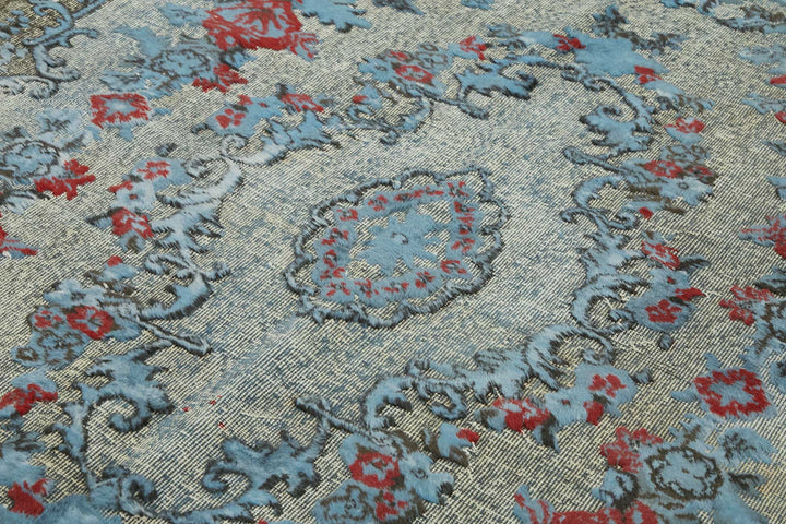 6x10 Vintage Hand-Carved Turkish Rug - 46977