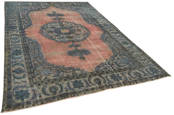 7x10 Vintage Hand-Carved Turkish Rug - 46978