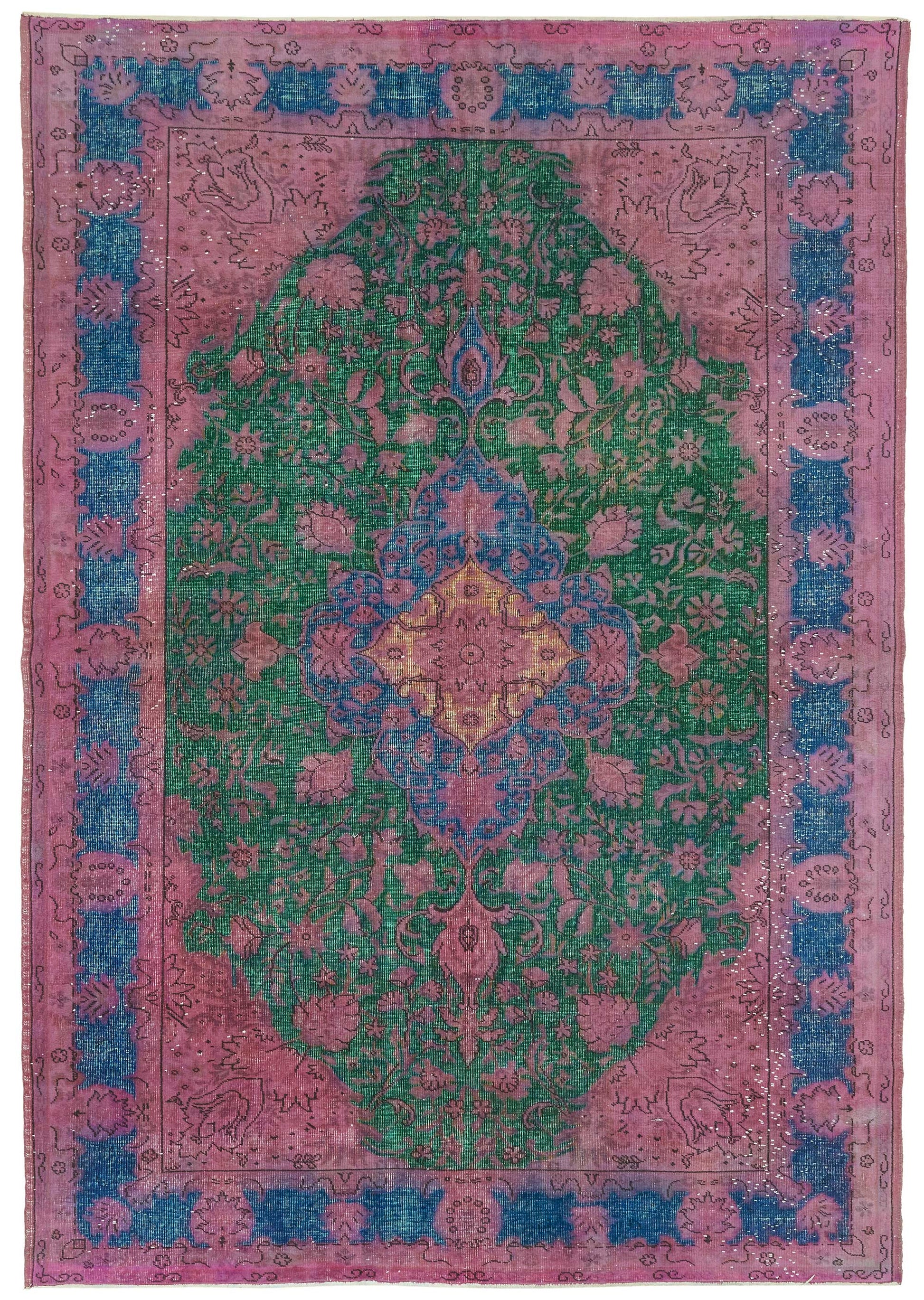 8x11 Vintage Hand-Carved Turkish Rug - 46979