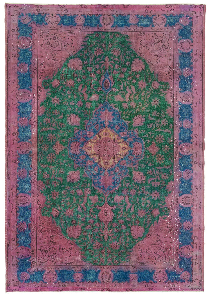 8x11 Vintage Hand-Carved Turkish Rug - 46979