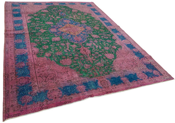 8x11 Vintage Hand-Carved Turkish Rug - 46979