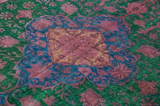 8x11 Vintage Hand-Carved Turkish Rug - 46979