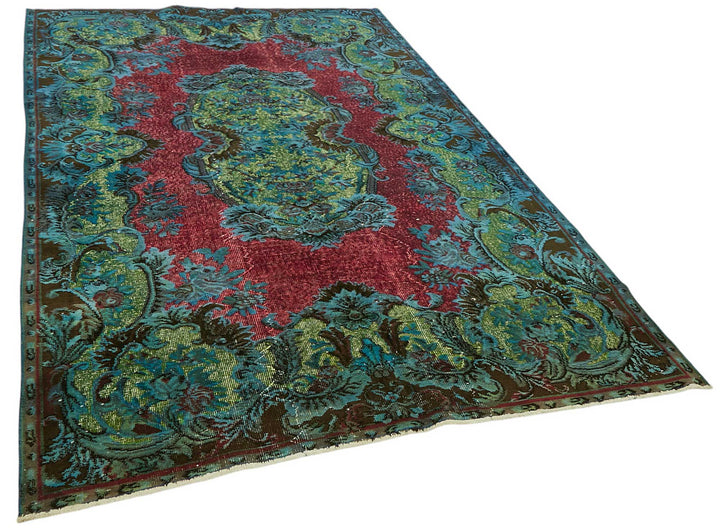 6x10 Vintage Hand-Carved Turkish Rug - 46980
