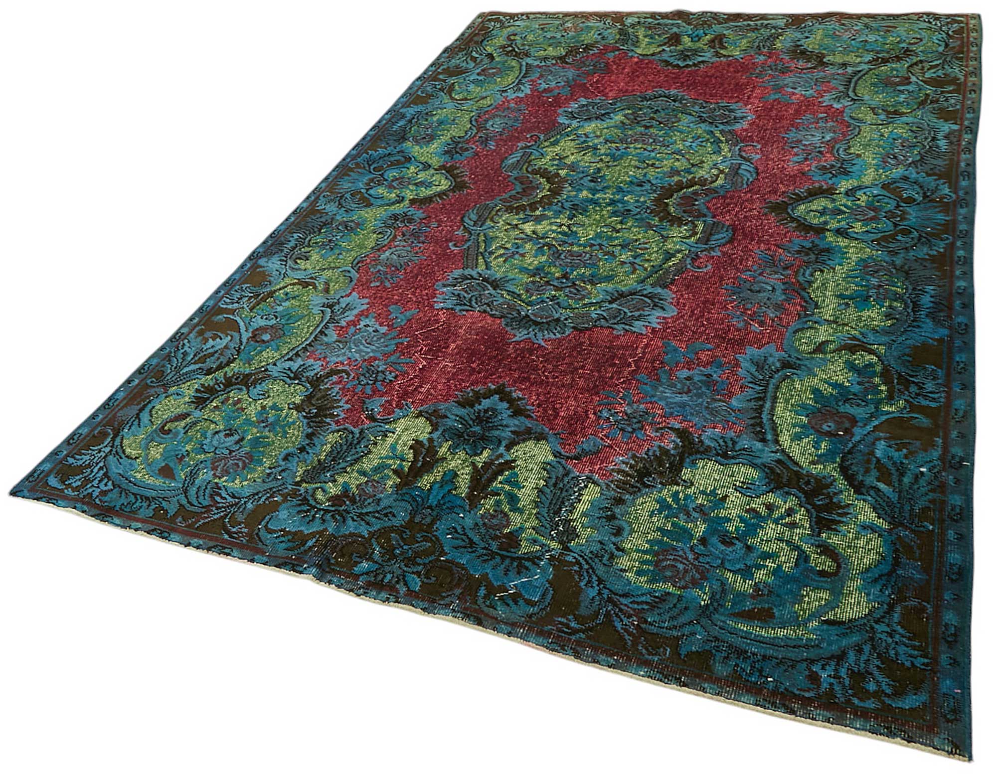6x10 Vintage Hand-Carved Turkish Rug - 46980