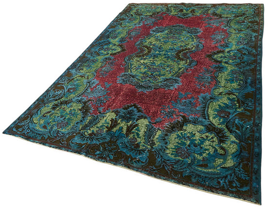 6x10 Vintage Hand-Carved Turkish Rug - 46980