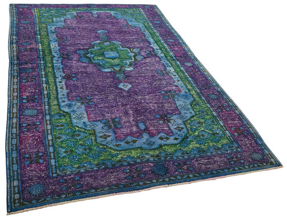 6x9 Vintage Hand-Carved Turkish Rug - 46982
