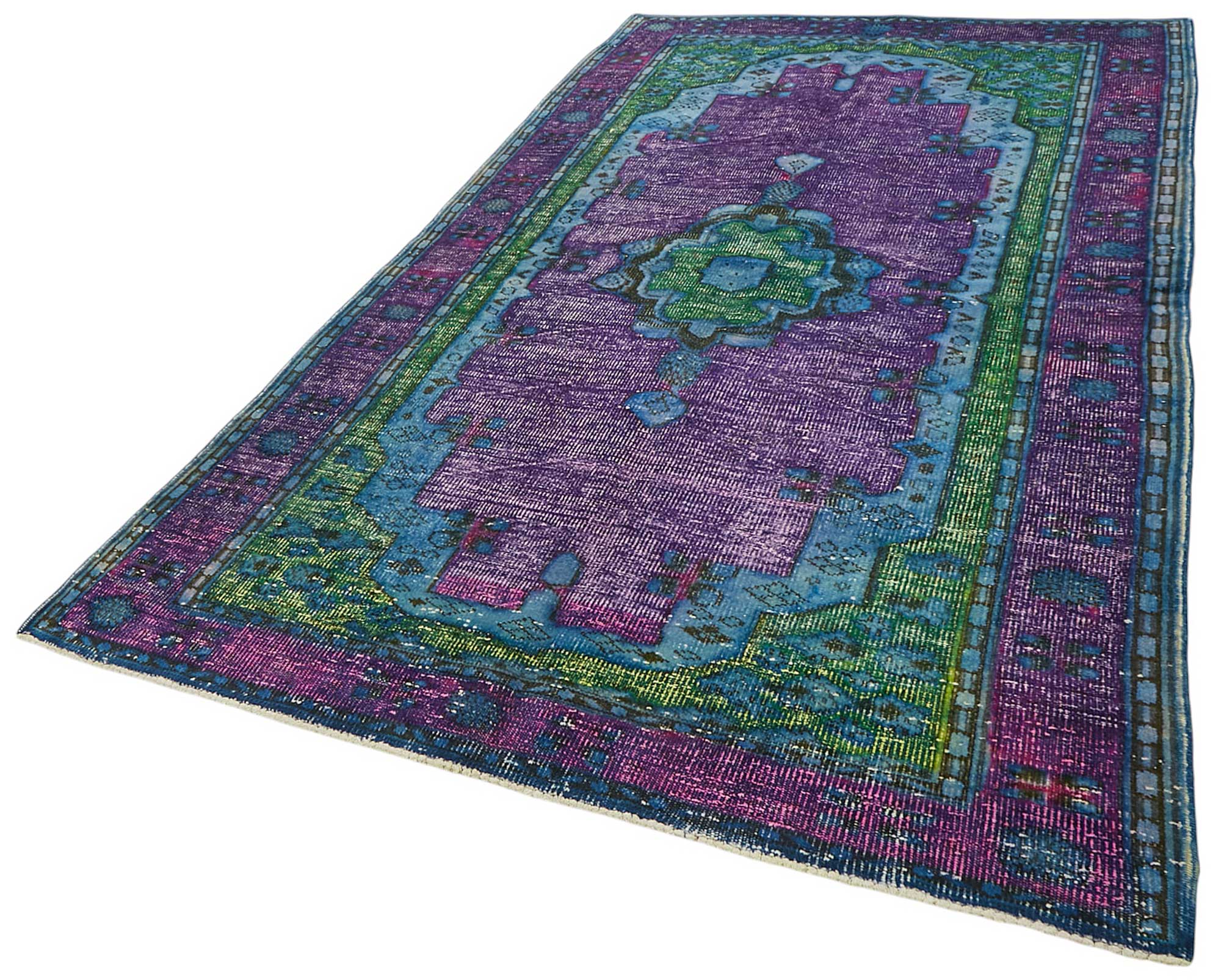 6x9 Vintage Hand-Carved Turkish Rug - 46982