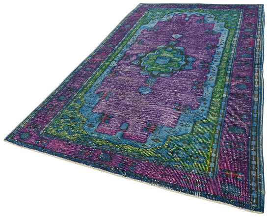 6x9 Vintage Hand-Carved Turkish Rug - 46982