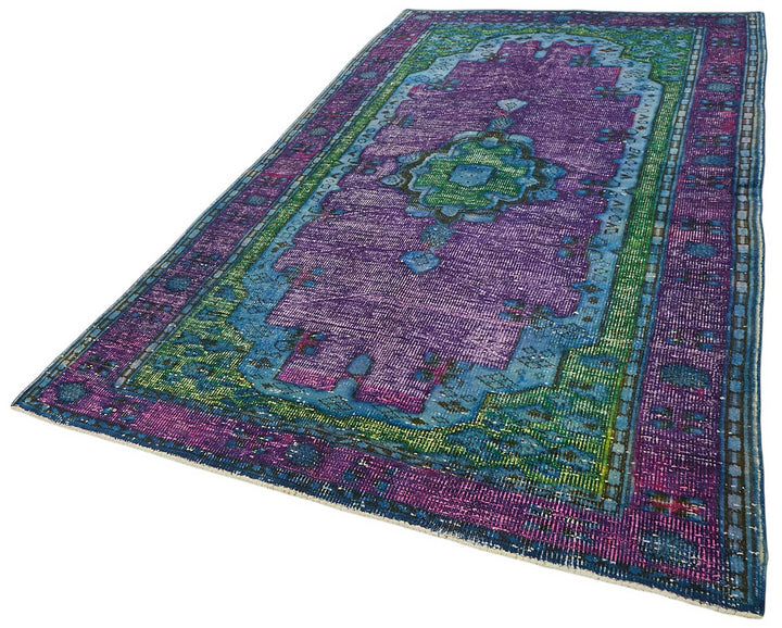 6x9 Vintage Hand-Carved Turkish Rug - 46982