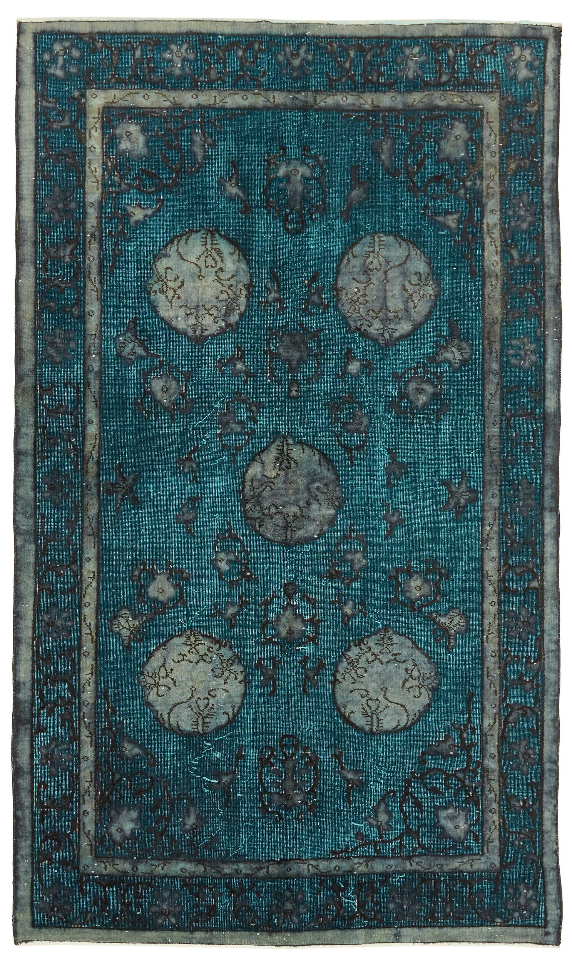 5x8 Vintage Hand-Carved Turkish Rug - 46983