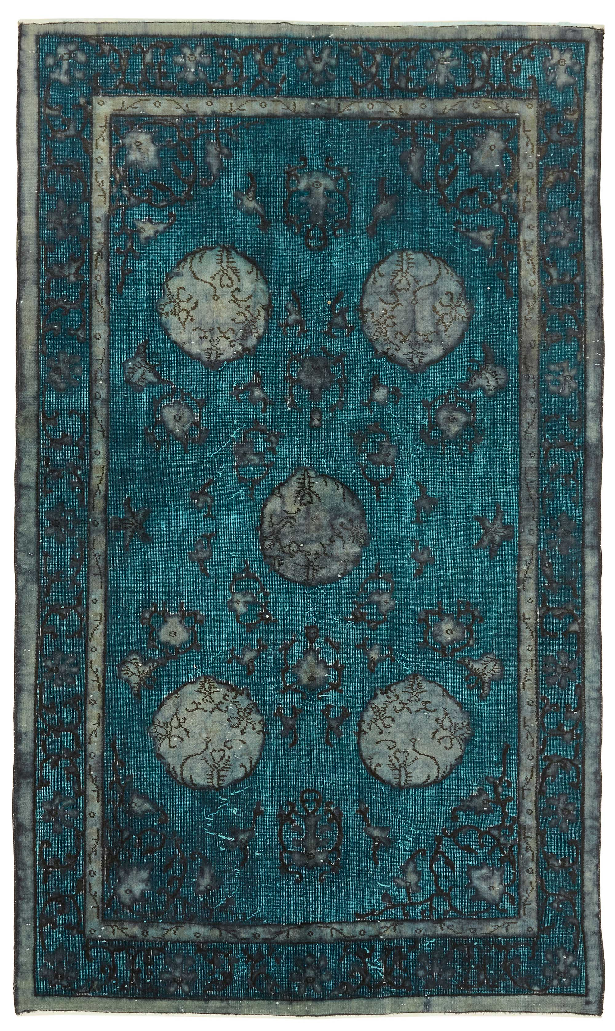 5x8 Vintage Hand-Carved Turkish Rug - 46983