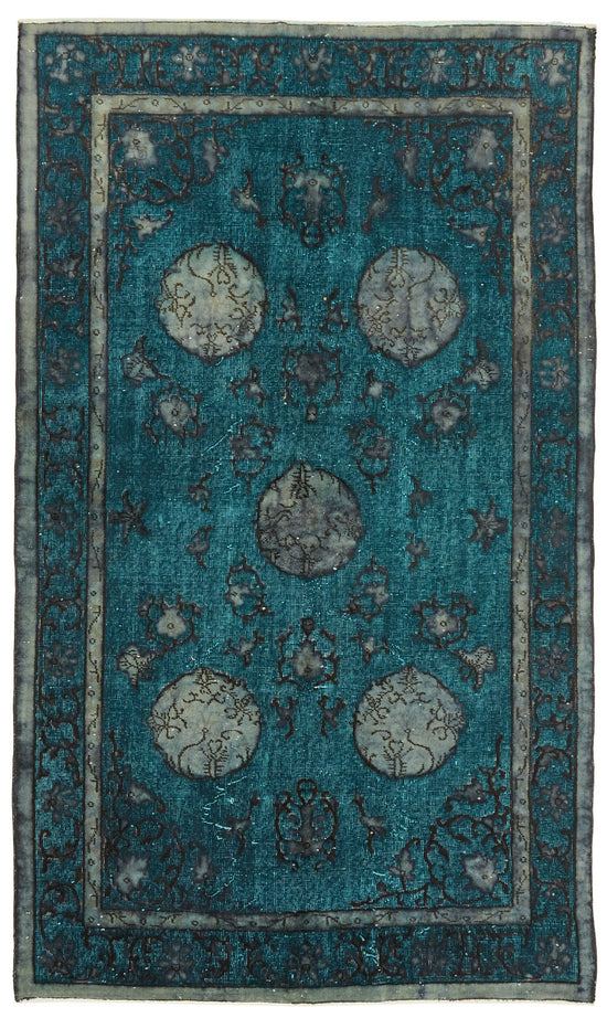 5x8 Vintage Hand-Carved Turkish Rug - 46983
