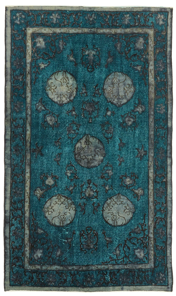 5x8 Vintage Hand-Carved Turkish Rug - 46983