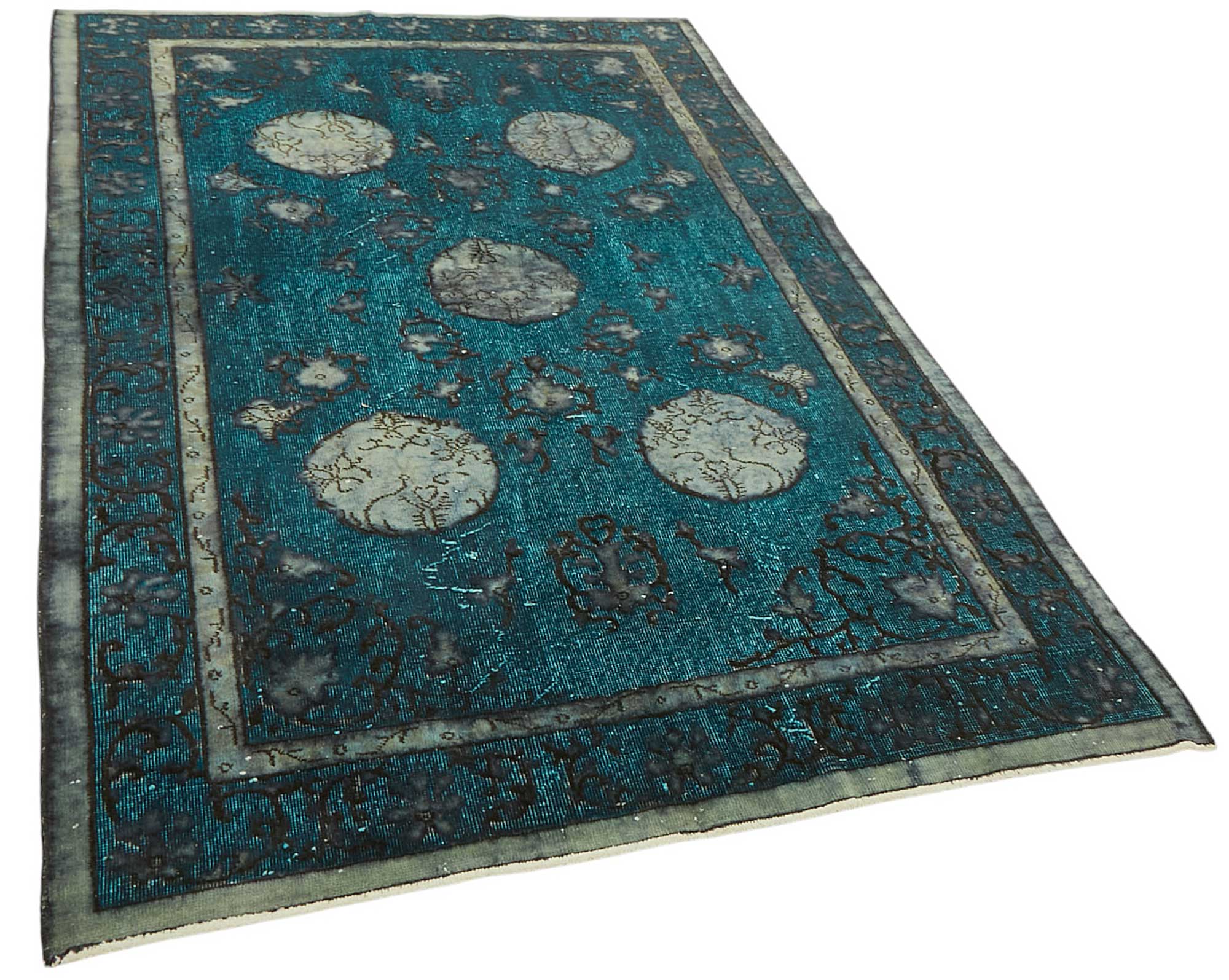 5x8 Vintage Hand-Carved Turkish Rug - 46983