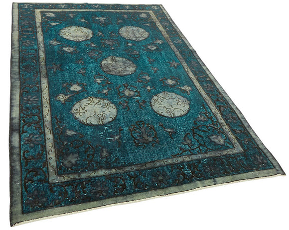 5x8 Vintage Hand-Carved Turkish Rug - 46983