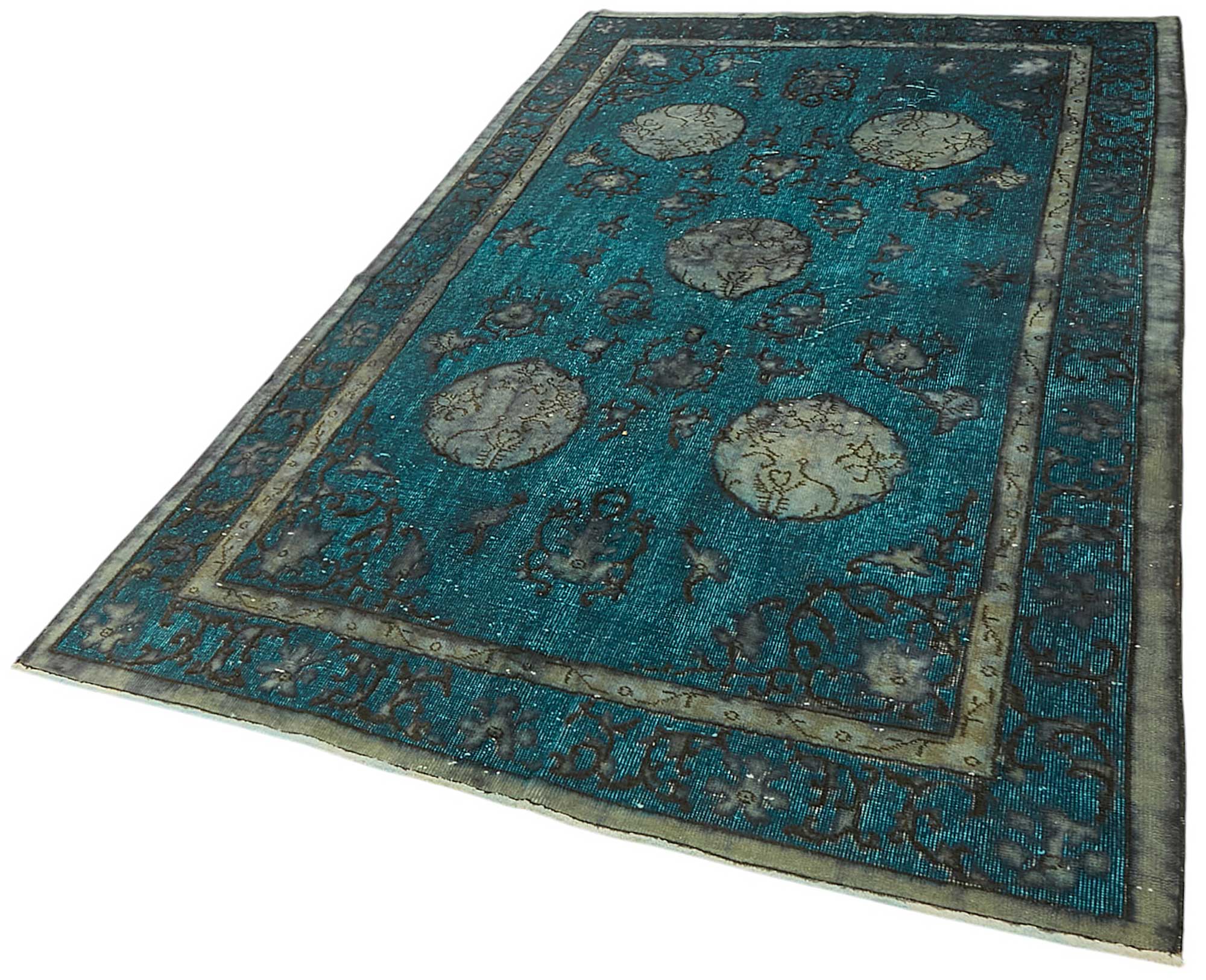 5x8 Vintage Hand-Carved Turkish Rug - 46983