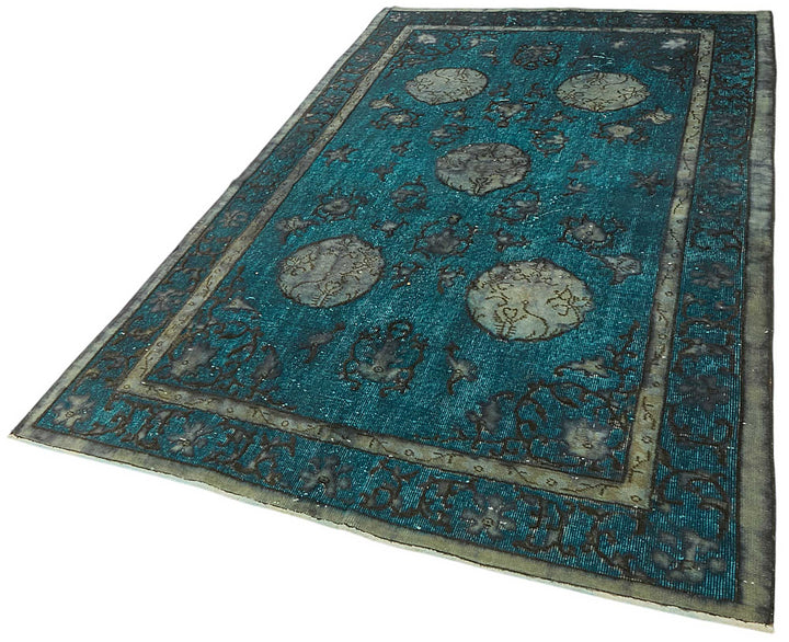 5x8 Vintage Hand-Carved Turkish Rug - 46983