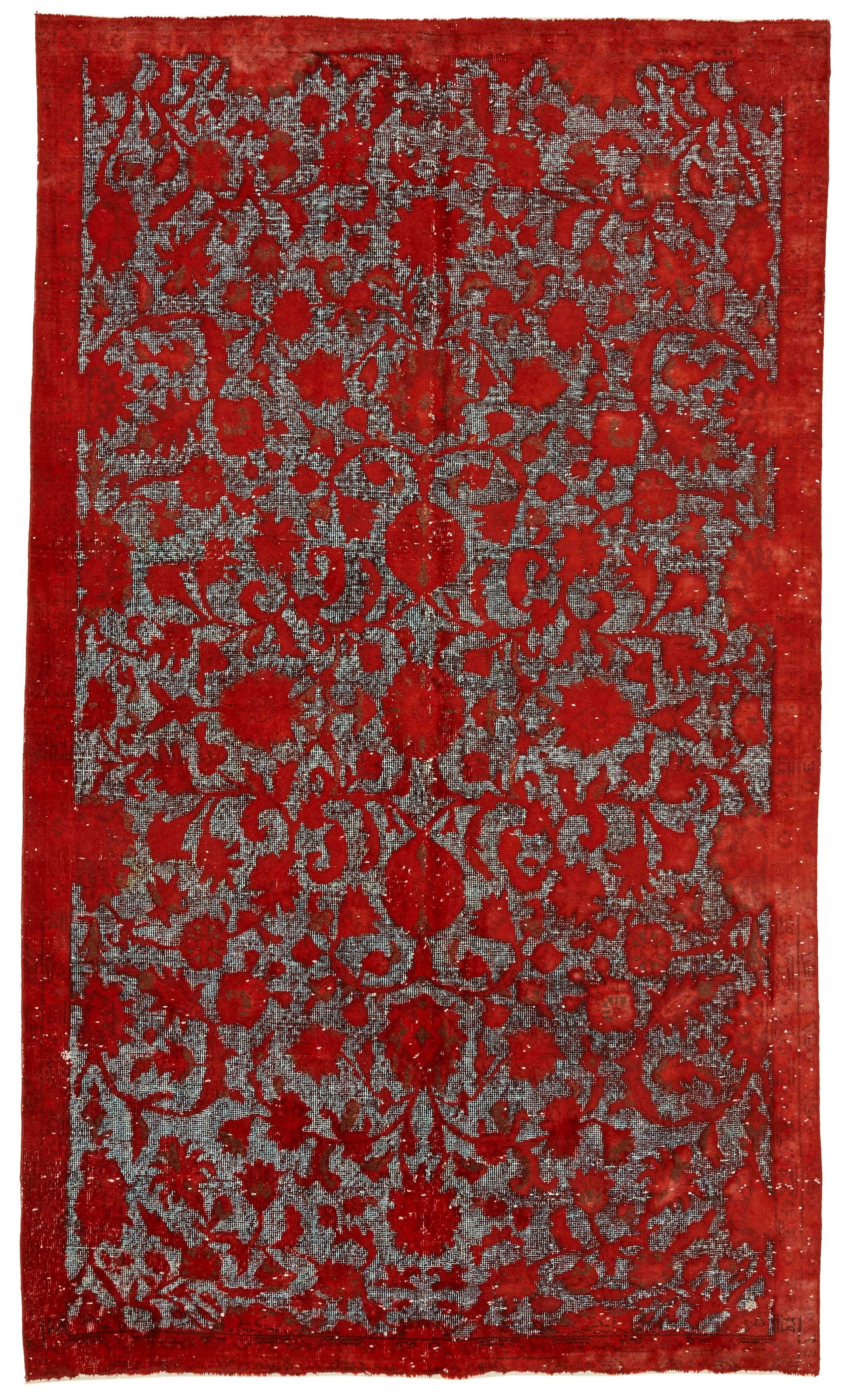 6x9 Vintage Hand-Carved Turkish Rug - 46984