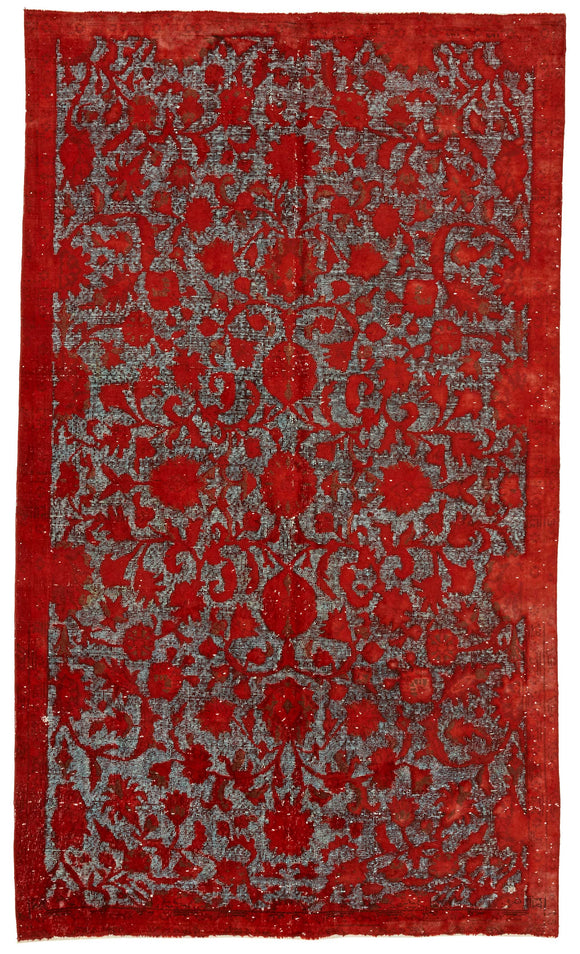 6x9 Vintage Hand-Carved Turkish Rug - 46984