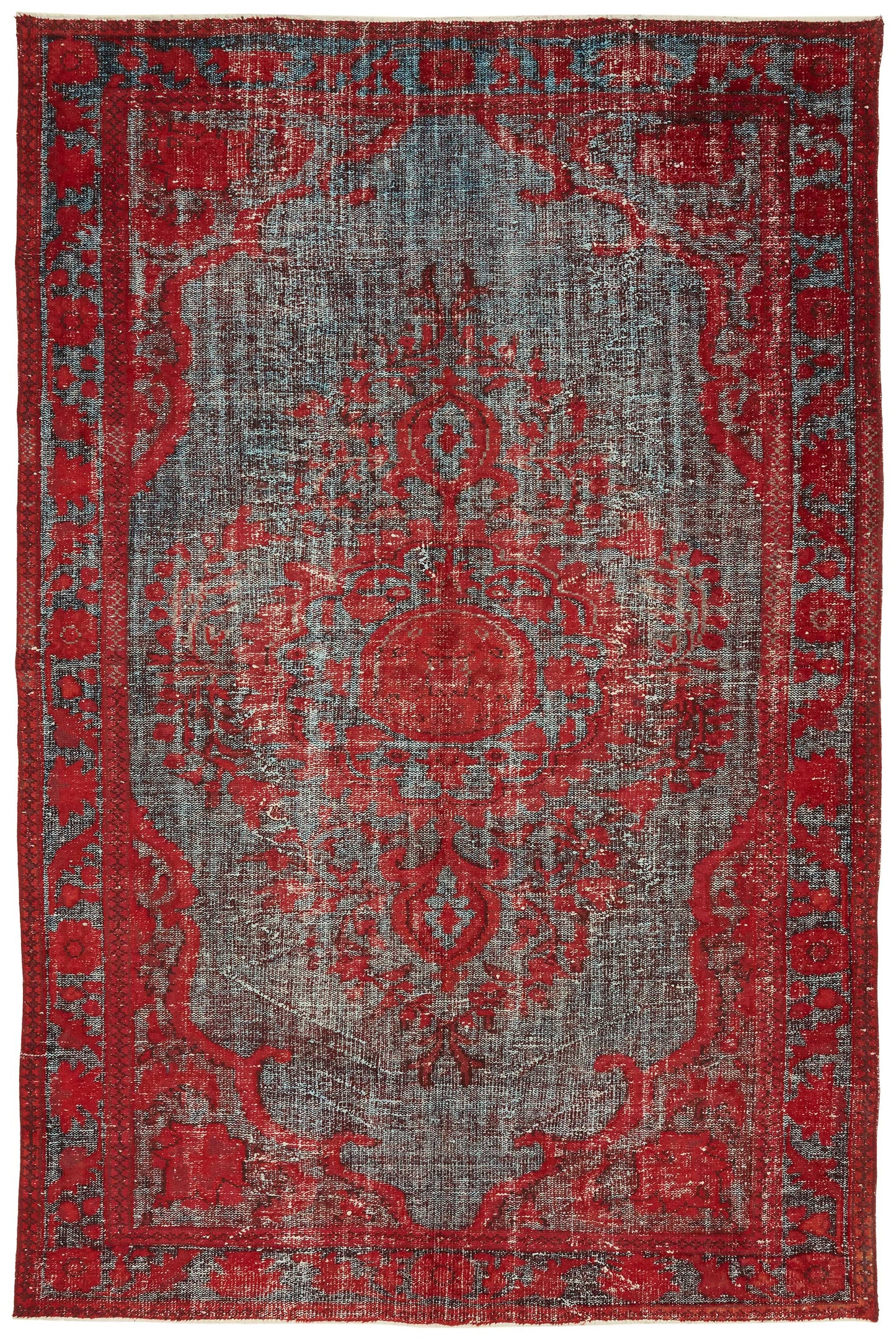 7x10 Vintage Hand-Carved Turkish Rug - 46986