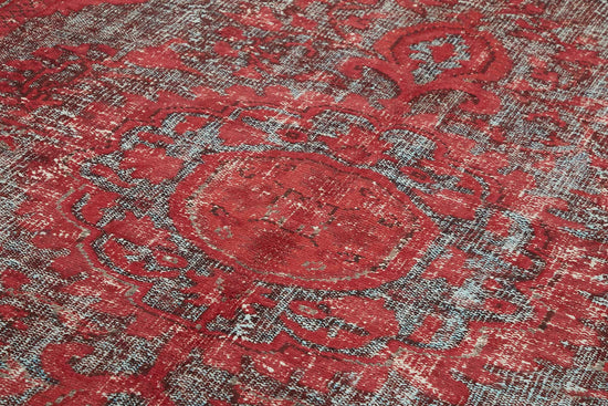 7x10 Vintage Hand-Carved Turkish Rug - 46986