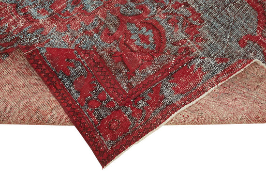7x10 Vintage Hand-Carved Turkish Rug - 46986