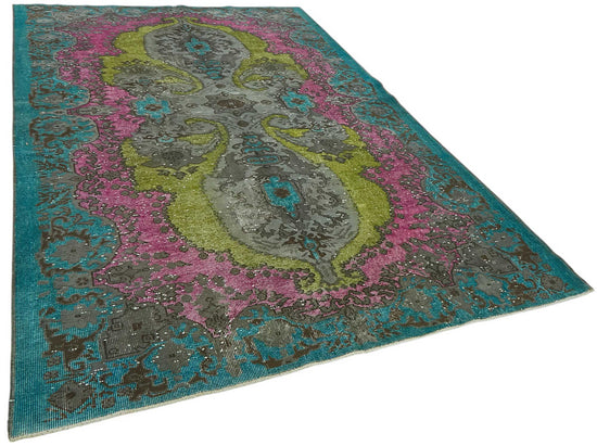 6x10 Vintage Hand-Carved Turkish Rug - 46987